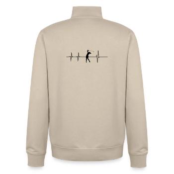 Golfer on Beat - Unisex Organic Zip Sweatshirt by Stanley/Stella - desert dust - Back - AI Model Male 185 dark (185cm)
