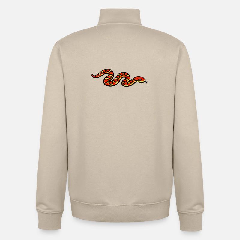 Fiery Snake Pattern - Unisex Organic Zip Sweatshirt by Stanley/Stella - desert dust
