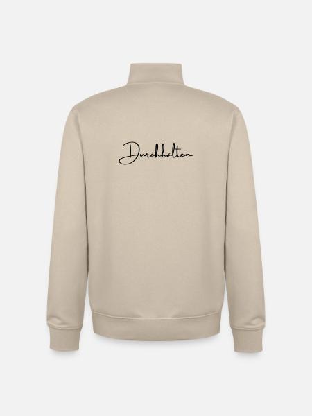 Durchhalten Motivation Handschrift Statement - Unisex Organic Zip Sweatshirt von Stanley/Stella - Cremebeige