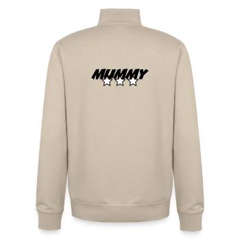 Best Mom - Mother's Day - Unisex Organic Zip Sweatshirt by Stanley/Stella - desert dust - Back - AI Model Male 185 dark (185cm)