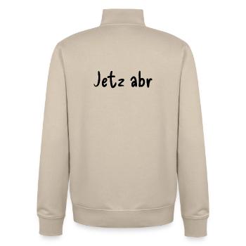 Now abr - Unisex Organic Zip Sweatshirt by Stanley/Stella - desert dust - Back - AI Model Male 185 dark (185cm)
