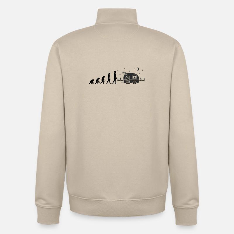 L’ÉVOLUTION DU CAMPING ! CAMPING-CAR VANLIFE - Sweat zippé unisexe en coton bio Stanley/Stella - beige crème