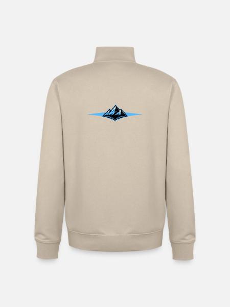 Mountains icon line - Unisex Organic Zip Sweatshirt by Stanley/Stella - desert dust