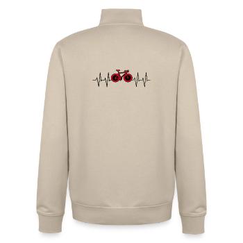 Fahrrad Herzschlag Radrennen - Unisex Organic Zip Sweatshirt von Stanley/Stella - Cremebeige - Hinten - AI Model Male 185 dark (185cm)