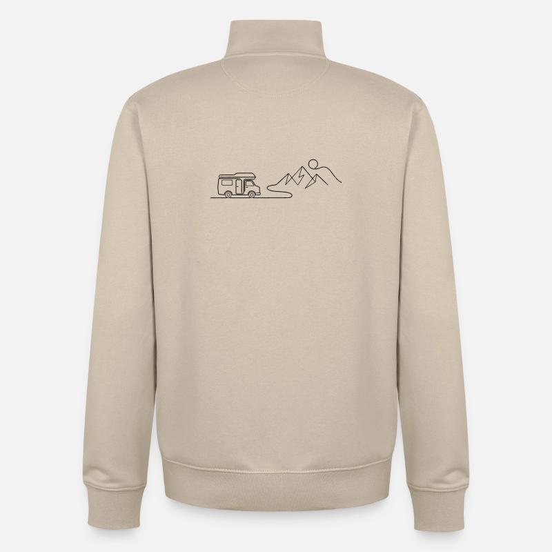 camper mountains berge reise - Unisex Organic Zip Sweatshirt von Stanley/Stella - Cremebeige