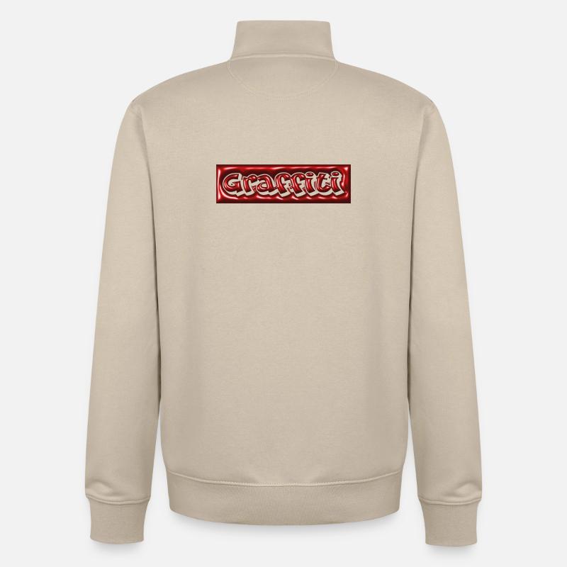 Graffiti Bubble 3D - Unisex Organic Zip Sweatshirt by Stanley/Stella - desert dust