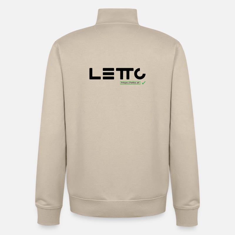 Logo_mit_Hackerl - Sweat zippé unisexe en coton bio Stanley/Stella - beige crème