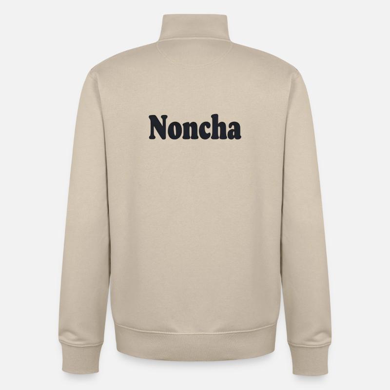 Noncha – Conception de texte flamand - Sweat zippé unisexe en coton bio Stanley/Stella - beige crème