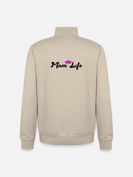 mom_life_heart - Sweat zippé unisexe en coton bio Stanley/Stella - beige crème