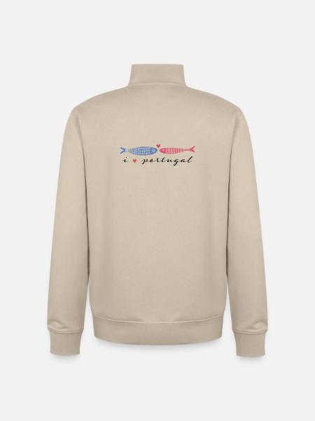i_love_portugal - Unisex Organic Zip Sweatshirt von Stanley/Stella - Cremebeige