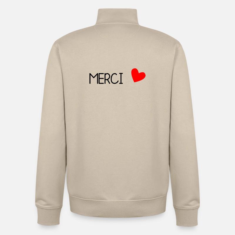 MERCI. MAÎTRESSE. MAÎTRE. MERCI MAÎTRESSE - Sweat zippé unisexe en coton bio Stanley/Stella - beige crème