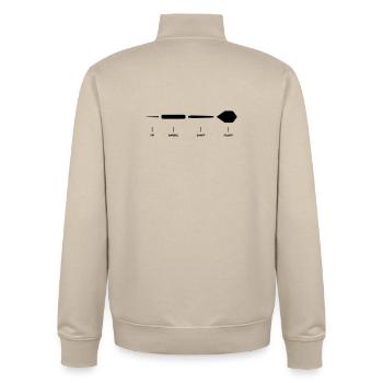 Dartpfeil Erklärung Anatomie Dart-Design - Unisex Organic Zip Sweatshirt von Stanley/Stella - Cremebeige - Hinten - AI Model Male 185 dark (185cm)