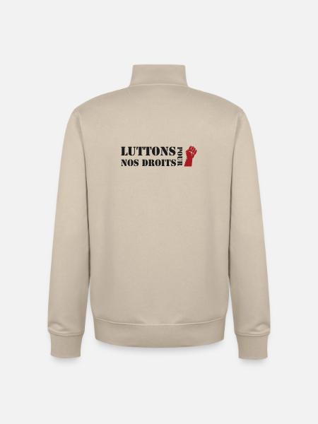 Fighting for our Rights! - Unisex Organic Zip Sweatshirt by Stanley/Stella - desert dust