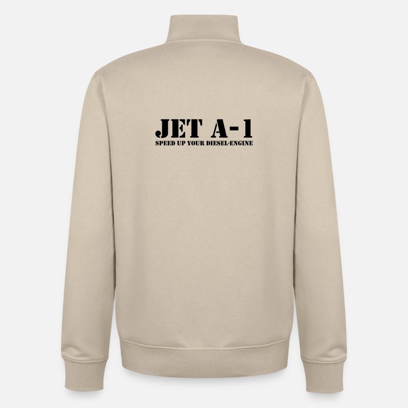 Jet A-1 diesel - Sweat zippé unisexe en coton bio Stanley/Stella - beige crème