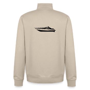 Yacht - Sweat zippé unisexe en coton bio Stanley/Stella - beige crème - Dos - AI Model Male 185 dark (185cm)