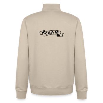 Équipe Banderole - Sweat zippé unisexe en coton bio Stanley/Stella - beige crème - Dos - AI Model Male 185 dark (185cm)