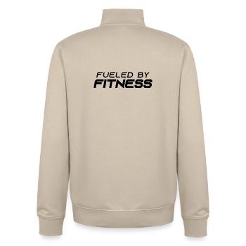 Alimenté par la forme physique - Sport - Salle de sport - Athlétisme - Sweat zippé unisexe en coton bio Stanley/Stella - beige crème - Dos - AI Model Male 185 dark (185cm)