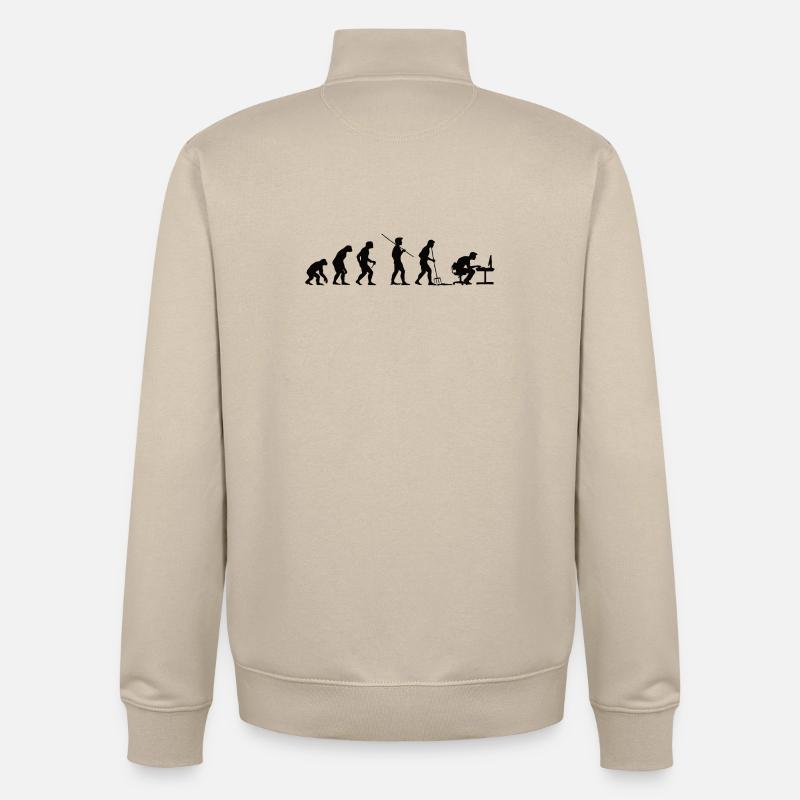 Programmer Evolution Computer Scientist Developer - Unisex Organic Zip Sweatshirt by Stanley/Stella - desert dust