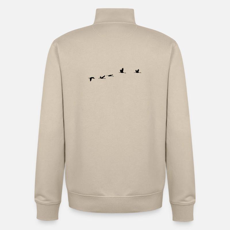 Oiseaux migrateurs Oiseaux - Sweat zippé unisexe en coton bio Stanley/Stella - beige crème