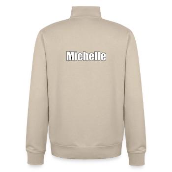 Michelle - (Human Name) - Unisex Organic Zip Sweatshirt by Stanley/Stella - desert dust - Back - AI Model Male 185 dark (185cm)