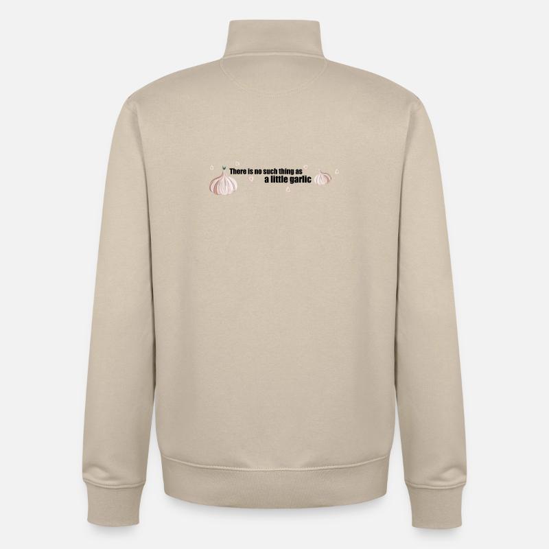Il n’y a pas d’ail - Sweat zippé unisexe en coton bio Stanley/Stella - beige crème