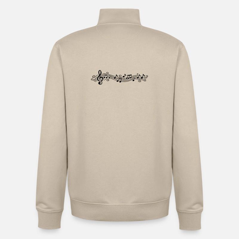 Notes musicales Clés de mélodie - Sweat zippé unisexe en coton bio Stanley/Stella - beige crème