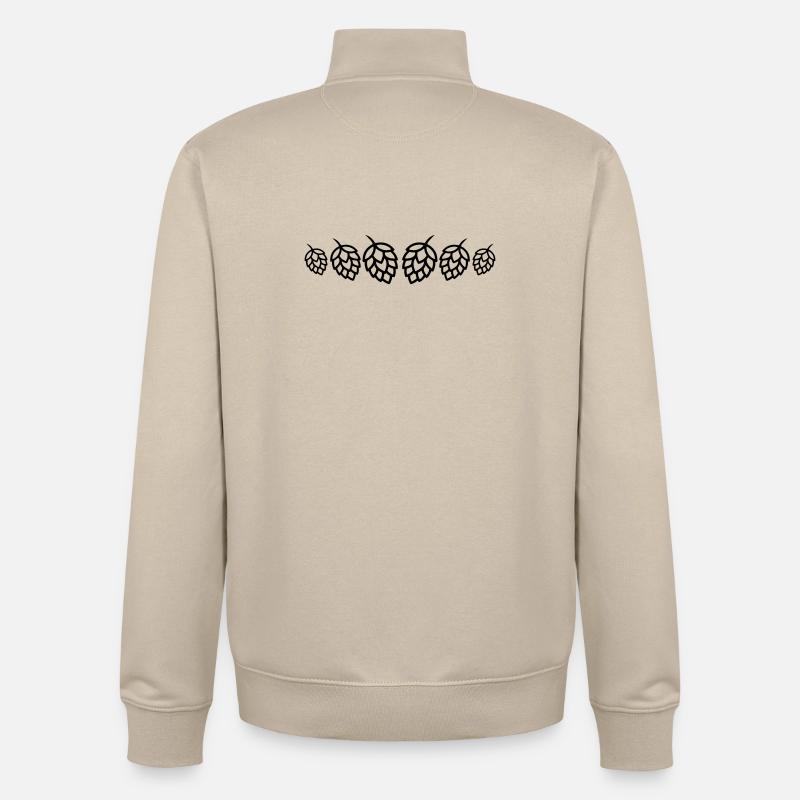 Symbole des bourgeons du houblon - Sweat zippé unisexe en coton bio Stanley/Stella - beige crème