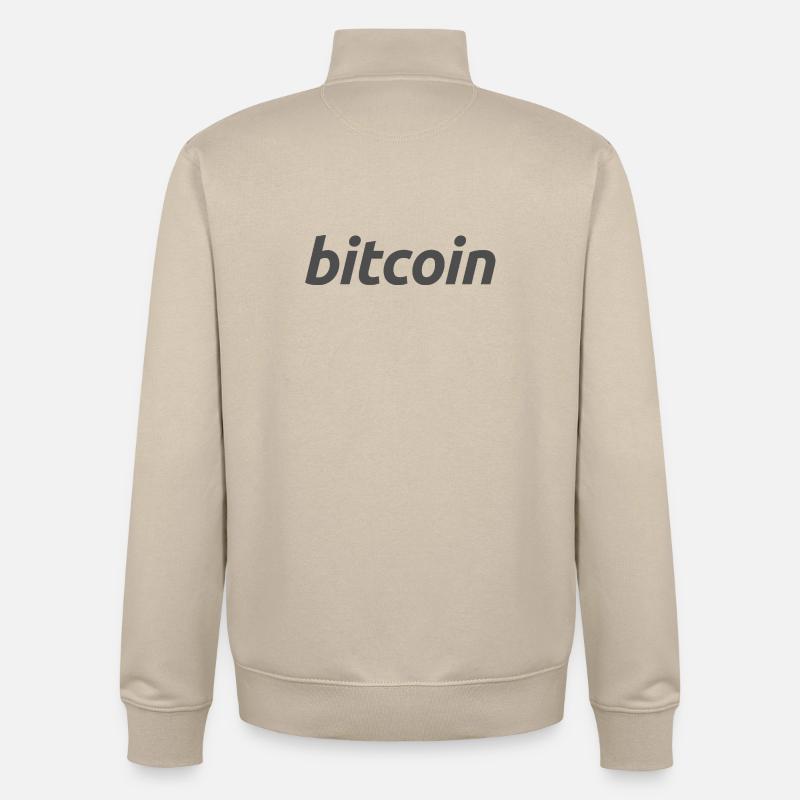Bitcoin Logo - Unisex Organic Zip Sweatshirt by Stanley/Stella - desert dust