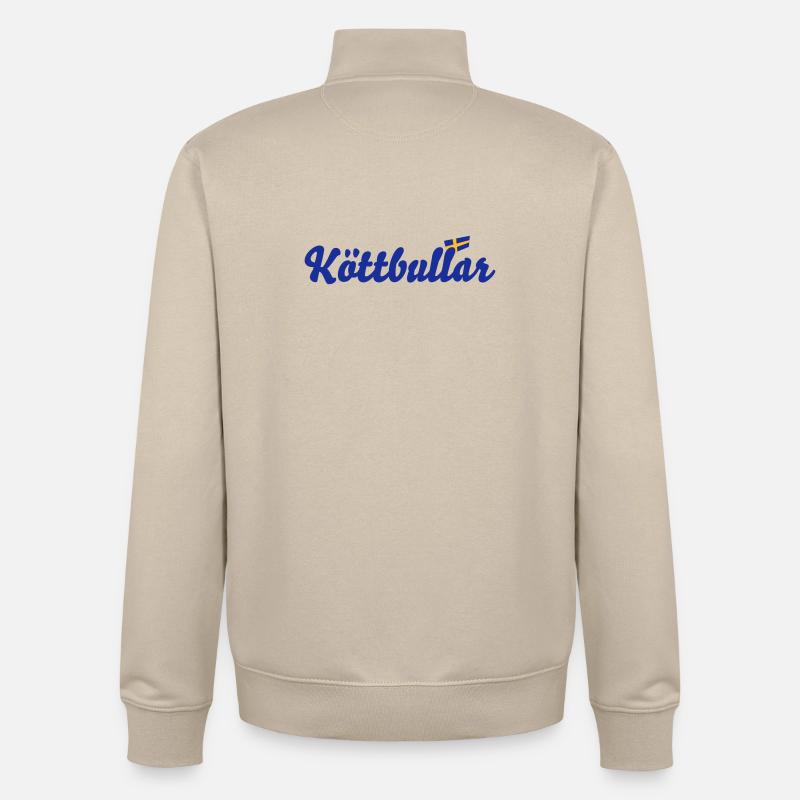 Suède drapeau Köttbullar - Sweat zippé unisexe en coton bio Stanley/Stella - beige crème