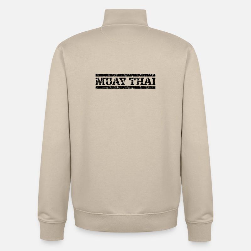 Muay Thaï - Sweat zippé unisexe en coton bio Stanley/Stella - beige crème