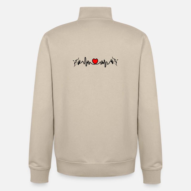 Fréquence cardiaque cardio Sagittaire Sagittaire - Sweat zippé unisexe en coton bio Stanley/Stella - beige crème