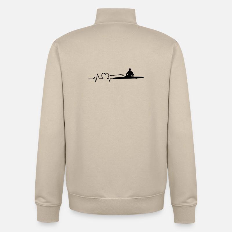 Rudern Herzschlag Ruderer Einer - Unisex Organic Zip Sweatshirt von Stanley/Stella - Cremebeige