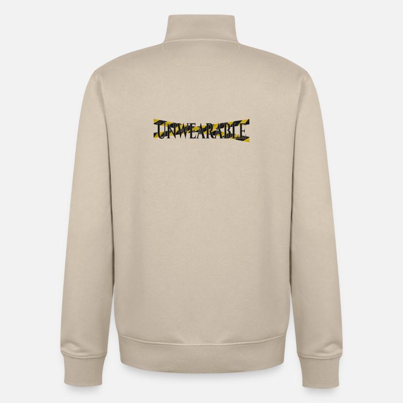 Untragbar – Statement-Design mit Warnband - Unisex Organic Zip Sweatshirt von Stanley/Stella - Cremebeige