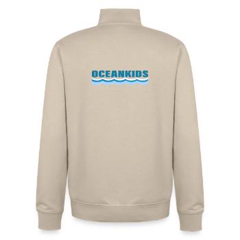 OceanKids - Sweat zippé unisexe en coton bio Stanley/Stella - beige crème - Dos - AI Model Male 185 dark (185cm)