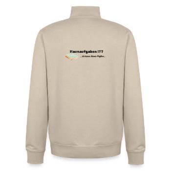 LIEBEVOLL Hausaufgaben-Mythos - Unisex Organic Zip Sweatshirt von Stanley/Stella - Cremebeige - Hinten - AI Model Male 185 dark (185cm)