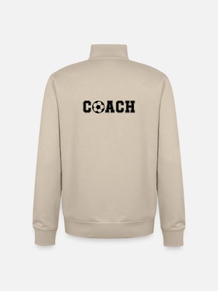 Football Coash - Unisex Organic Zip Sweatshirt by Stanley/Stella - desert dust