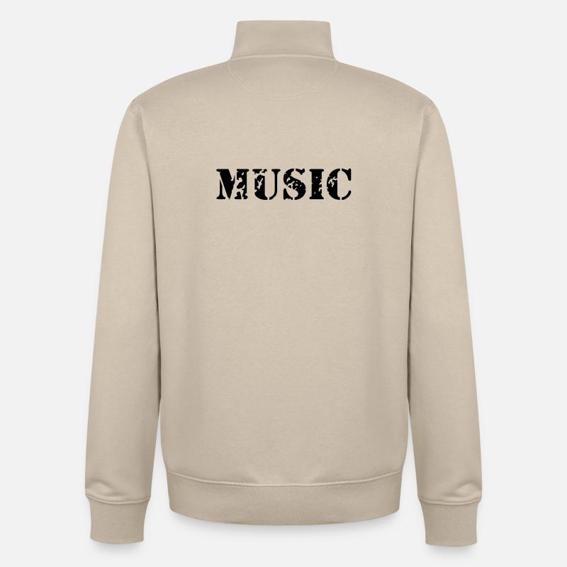 music as a stamp print design - Unisex Organic Zip Sweatshirt by Stanley/Stella - desert dust