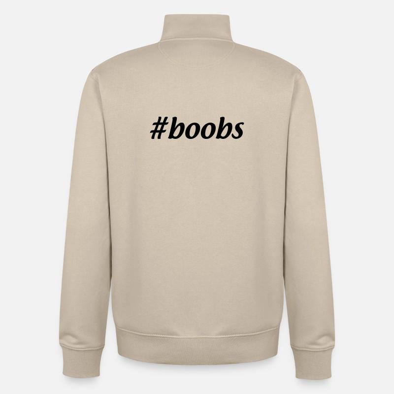 #boobs - Sweat zippé unisexe en coton bio Stanley/Stella - beige crème