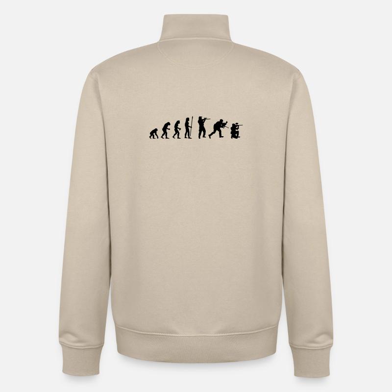 paintball_evolution - Unisex Organic Zip Sweatshirt von Stanley/Stella - Cremebeige