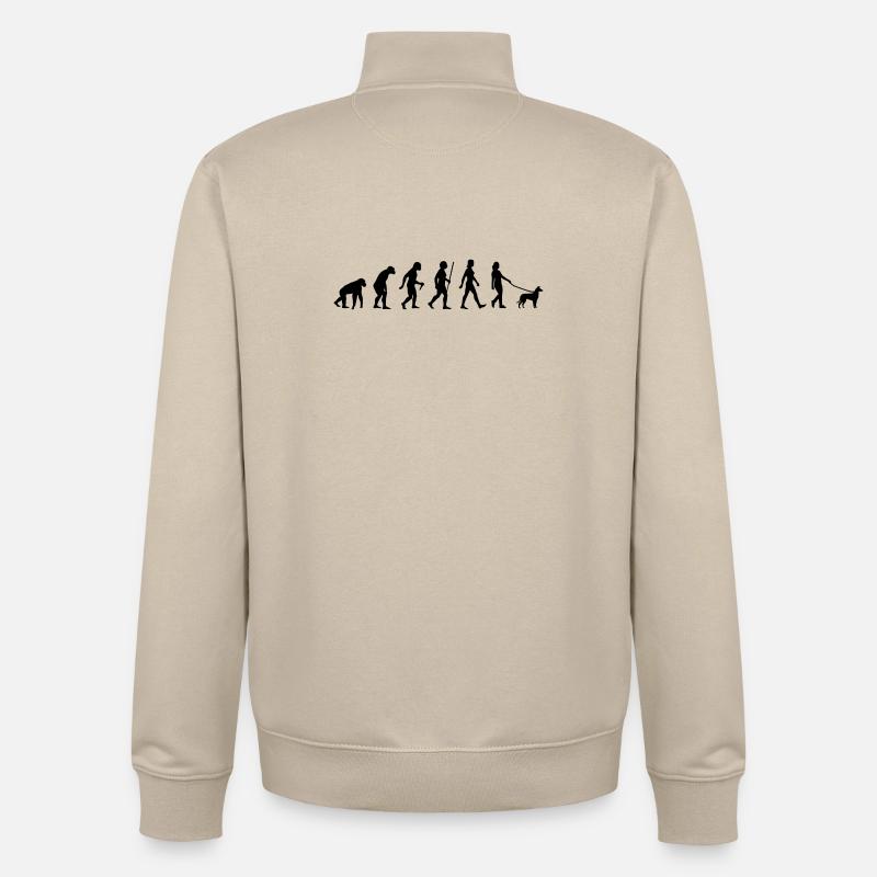 Evolution Kurzhaarcollie Frau - Unisex Organic Zip Sweatshirt von Stanley/Stella - Cremebeige