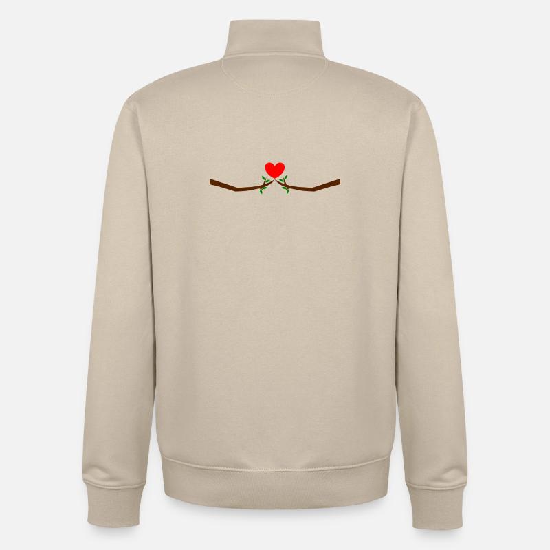 Saint-Valentin, Saint-Valentin, Saint-Valentin - Sweat zippé unisexe en coton bio Stanley/Stella - beige crème