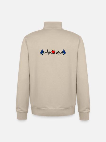 Herzfrequenz-Cardio für Curacao - Unisex Organic Zip Sweatshirt von Stanley/Stella - Cremebeige