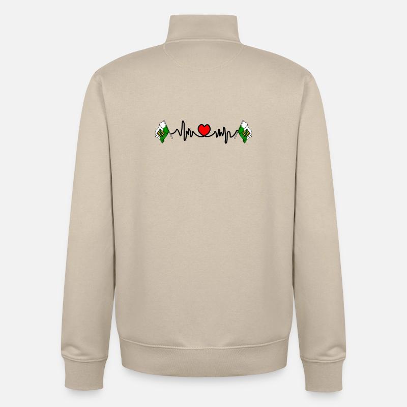 Heart rate cardio for Saxony - Unisex Organic Zip Sweatshirt by Stanley/Stella - desert dust