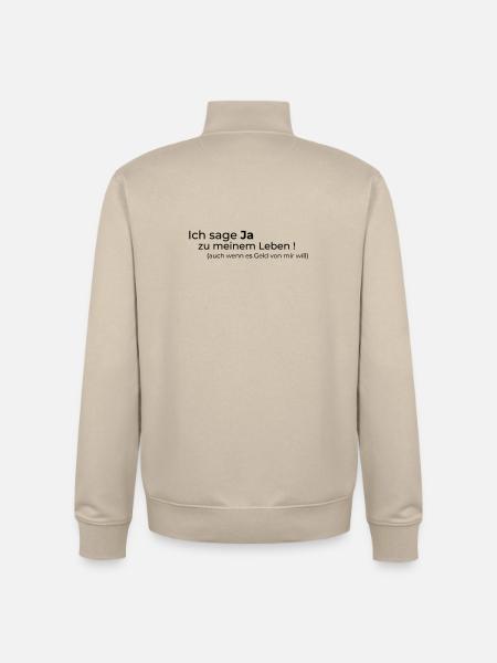 Ja zum Leben - Unisex Organic Zip Sweatshirt von Stanley/Stella - Cremebeige