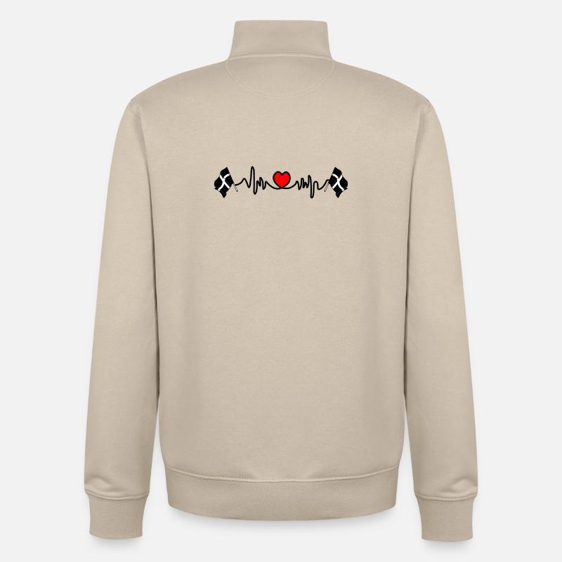 Herzfrequenz von Cornwall - Unisex Organic Zip Sweatshirt von Stanley/Stella - Cremebeige