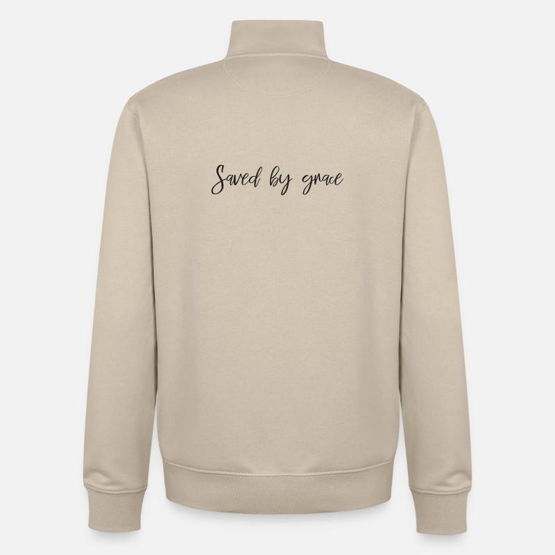Saved by grace - Unisex Organic Zip Sweatshirt von Stanley/Stella - Cremebeige