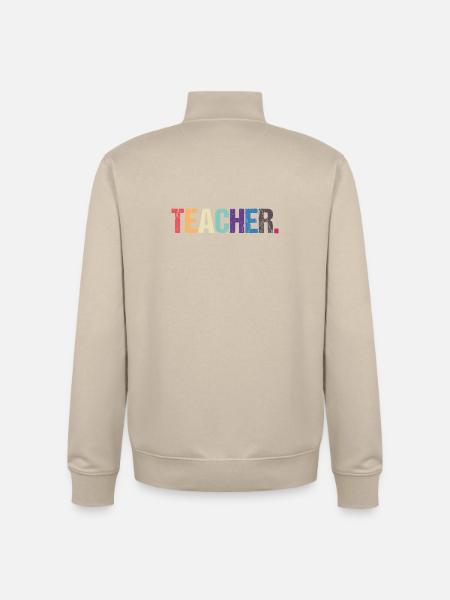 Conception colorée de TEACHER - Sweat zippé unisexe en coton bio Stanley/Stella - beige crème