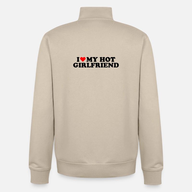 J'aime ma copine sexy - Sweat zippé unisexe en coton bio Stanley/Stella - beige crème