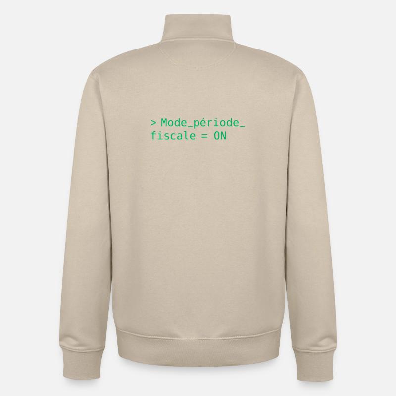 Fiscal period: slow loading, fast coffee - Unisex Organic Zip Sweatshirt by Stanley/Stella - desert dust