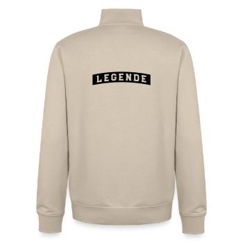 Légende - Sweat zippé unisexe en coton bio Stanley/Stella - beige crème - Dos - AI Model Male 185 dark (185cm)